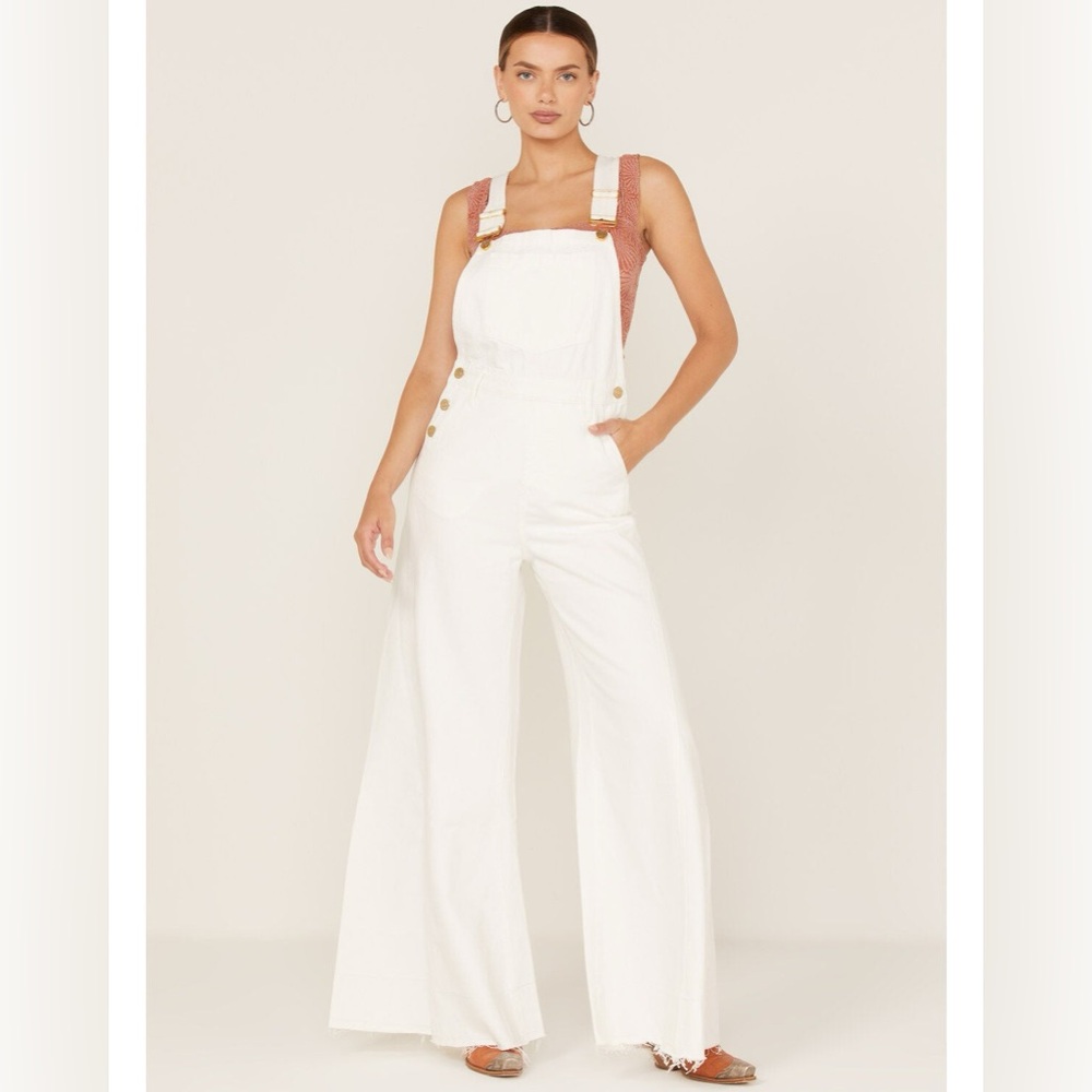 XS Show Me Your Mumu San Fran Denim Wide Leg Overalls
